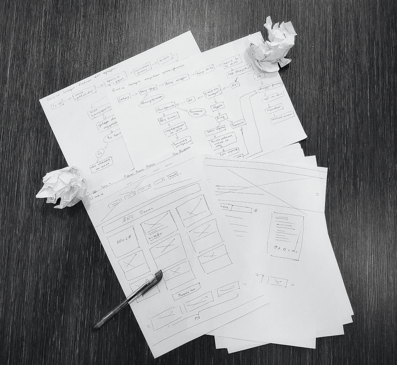 Early design sketches