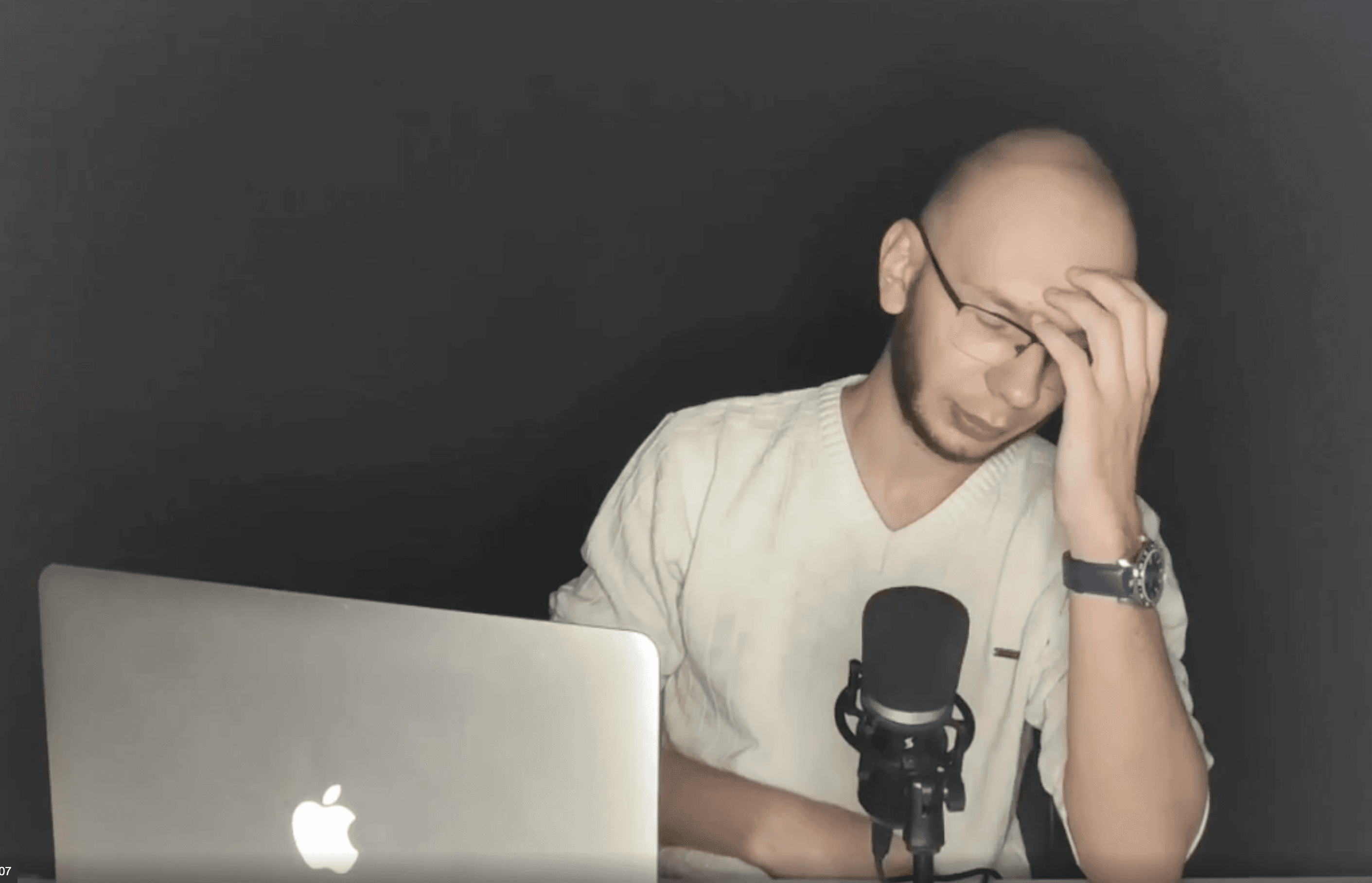 Frustrated at the mic